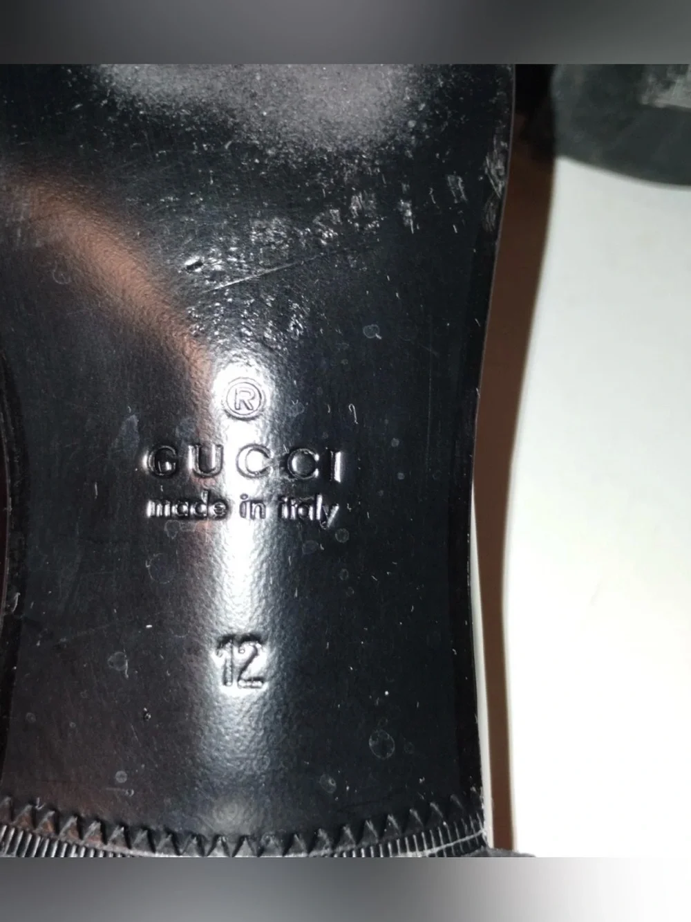 Authentic Men's Gucci Black Patent Leather Tassel Loafers 714681 Size 12.